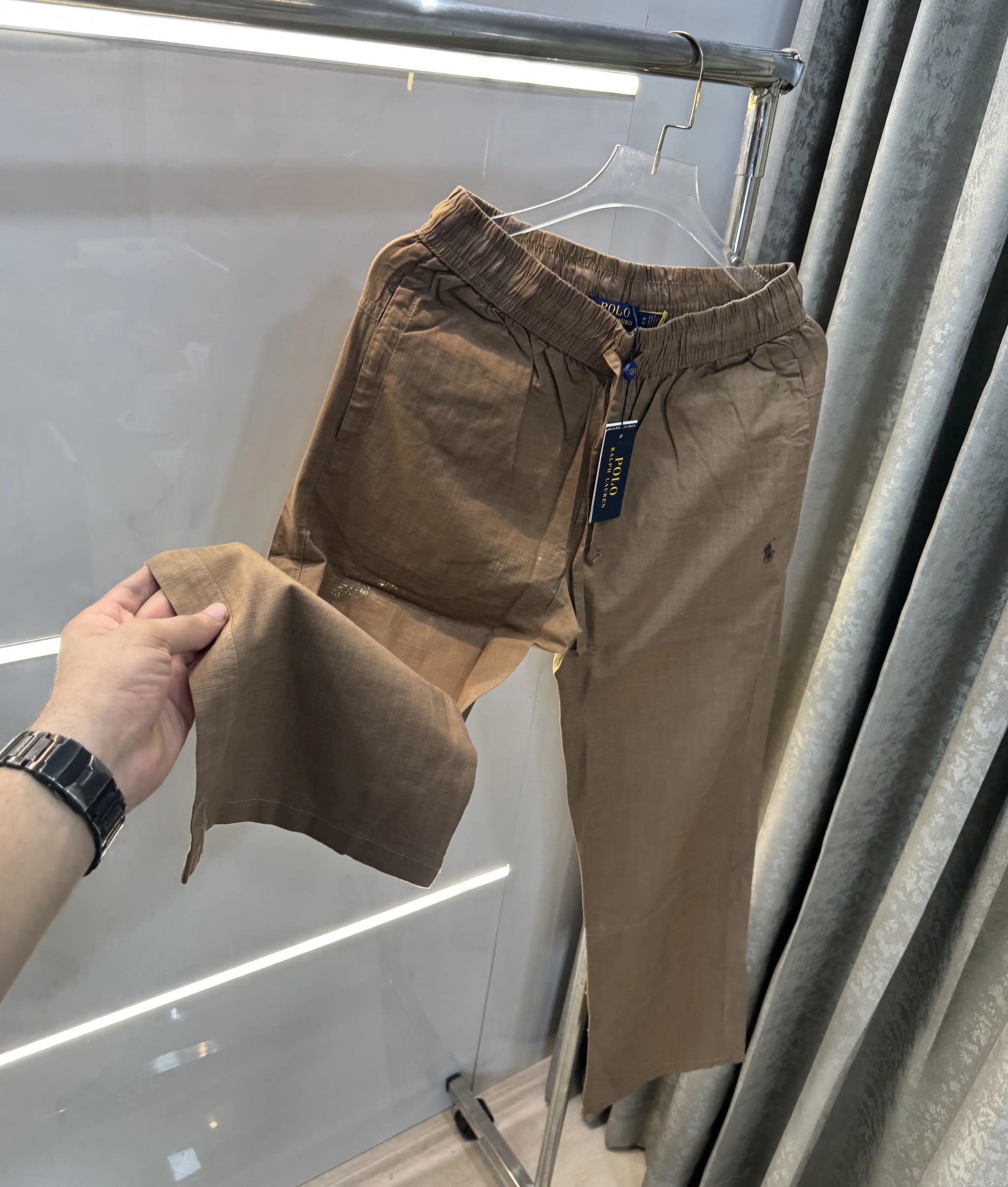 Ralph Lauren Brown Premium Linen Trouser