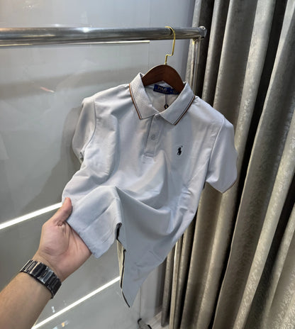 Ralph Lauren Grey Embroidery Logo Premium Polo T-shirt With Box Packing