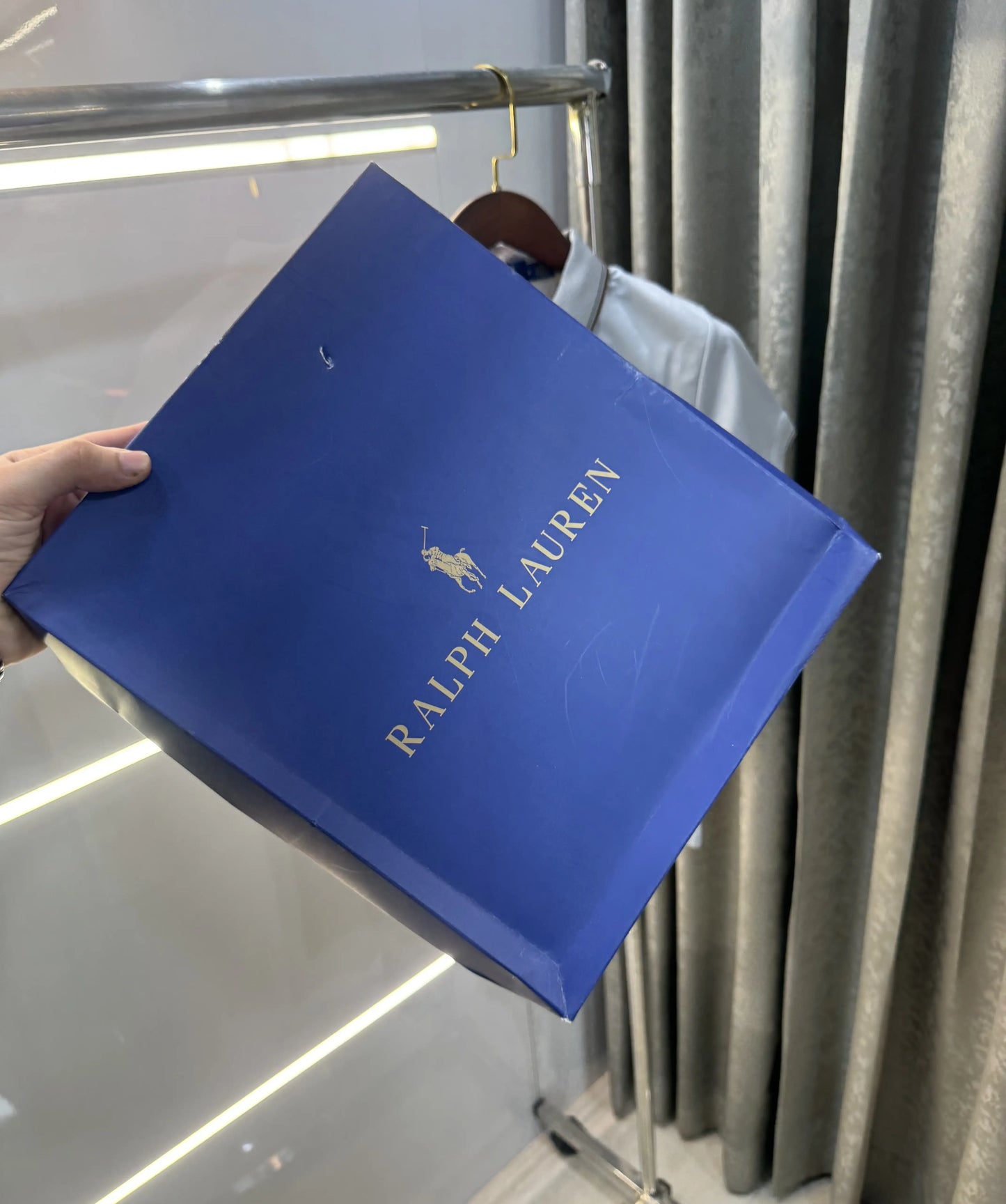 Ralph Lauren Grey Embroidery Logo Premium Polo T-shirt With Box Packing