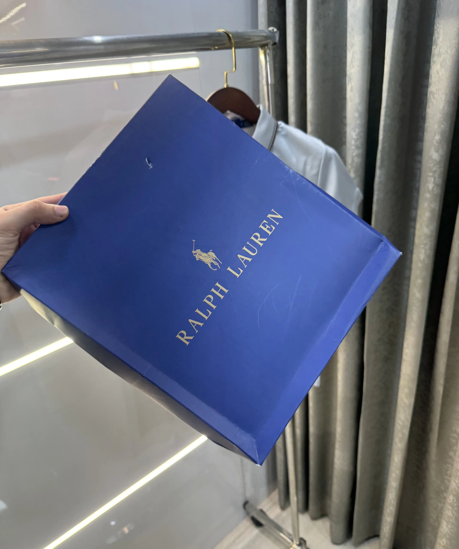 Ralph Lauren Grey Embroidery Logo Premium Polo T-shirt With Box Packing