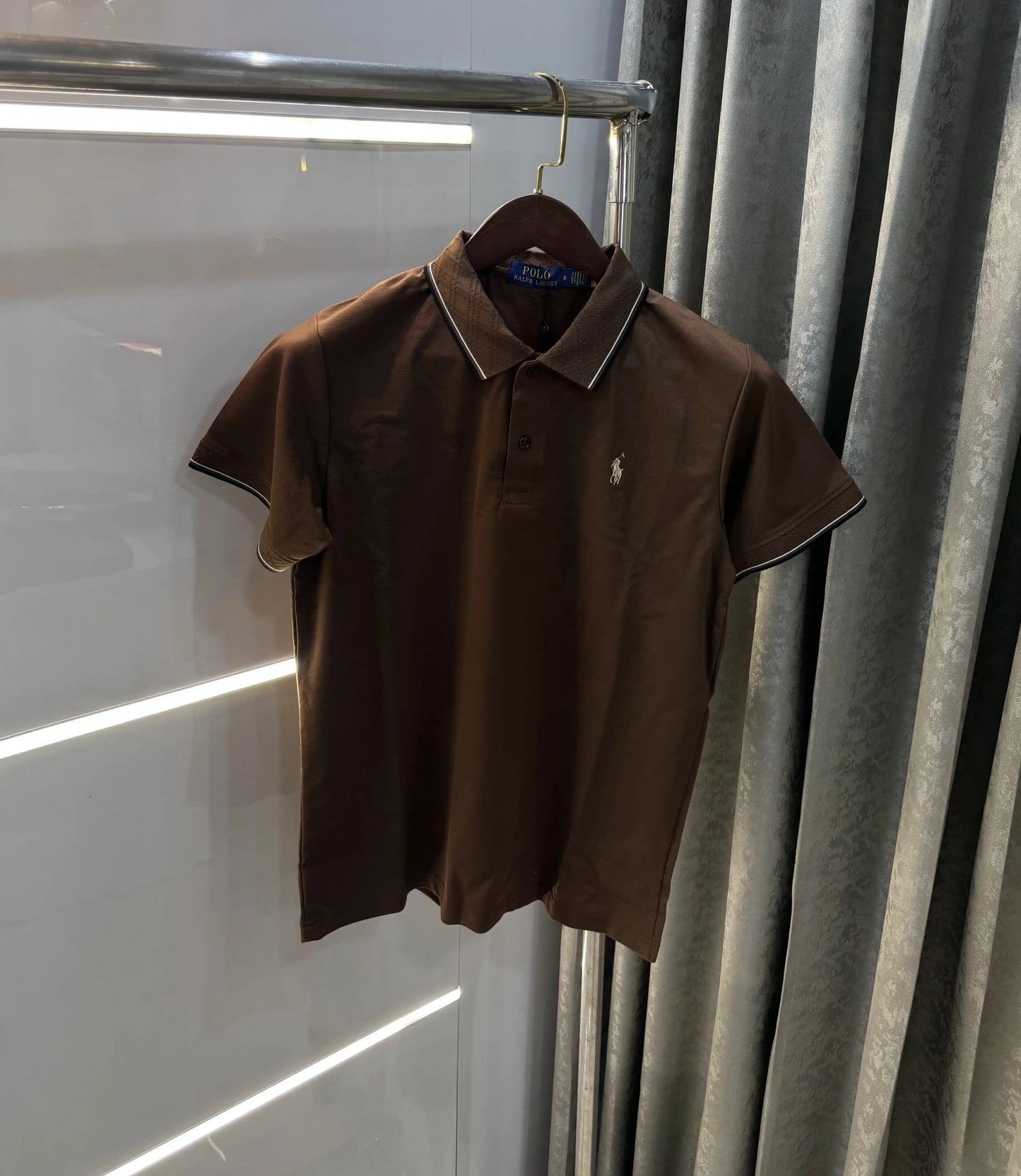 Ralph Lauren Brown Embroidery Logo Premium Polo T-shirt With Box Packing