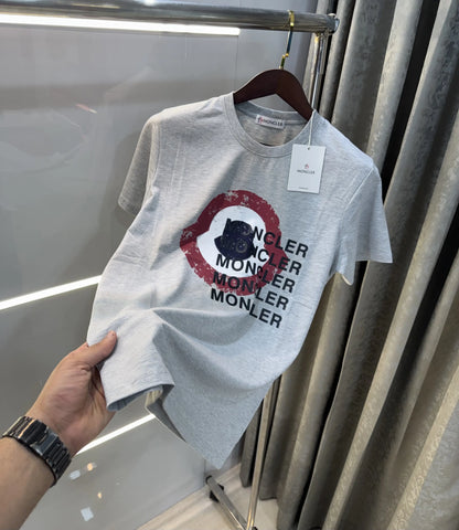 Moncler Grey Logo Work Imported T-Shirt