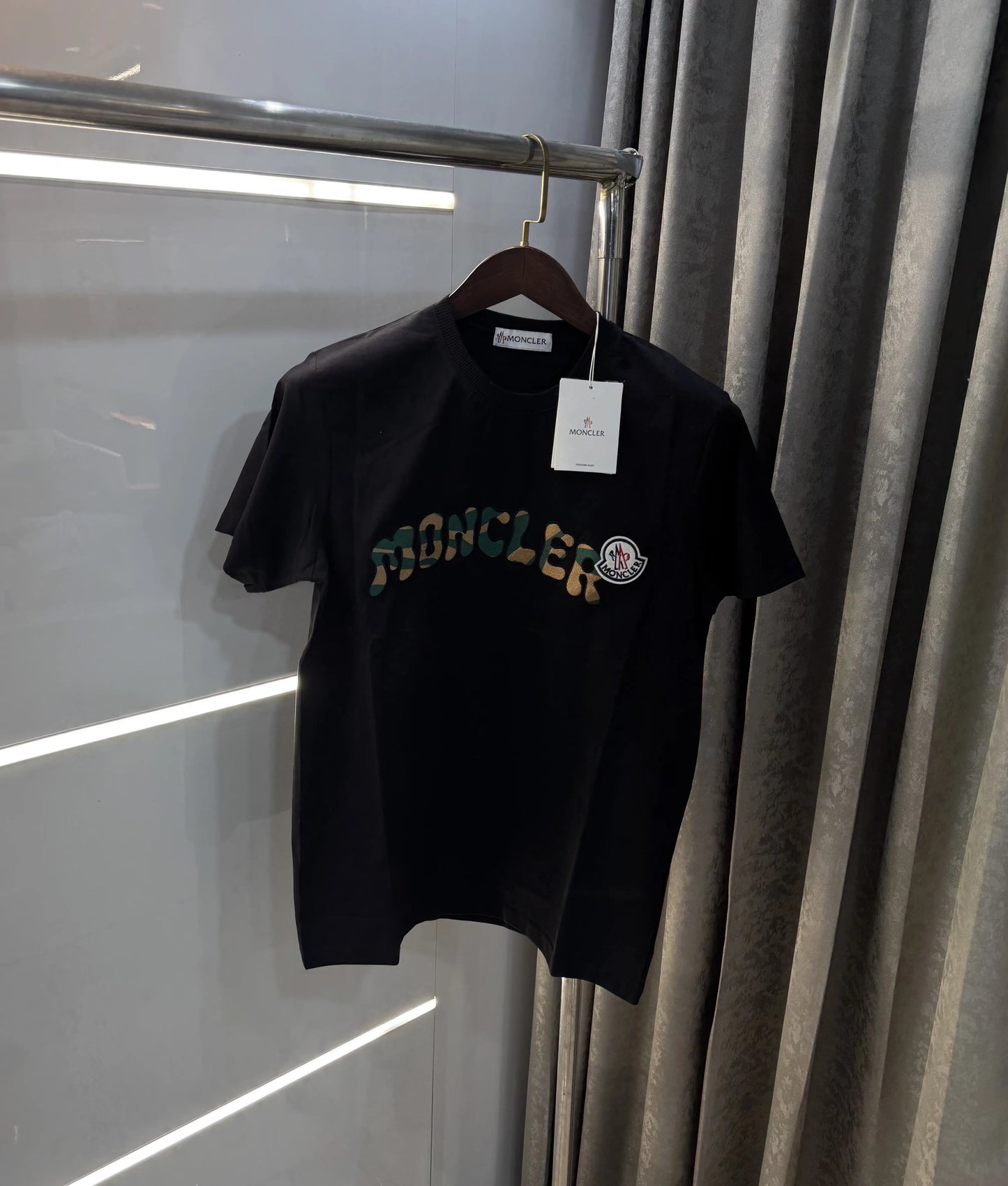 Moncler Black Logo Work Imported T-Shirt