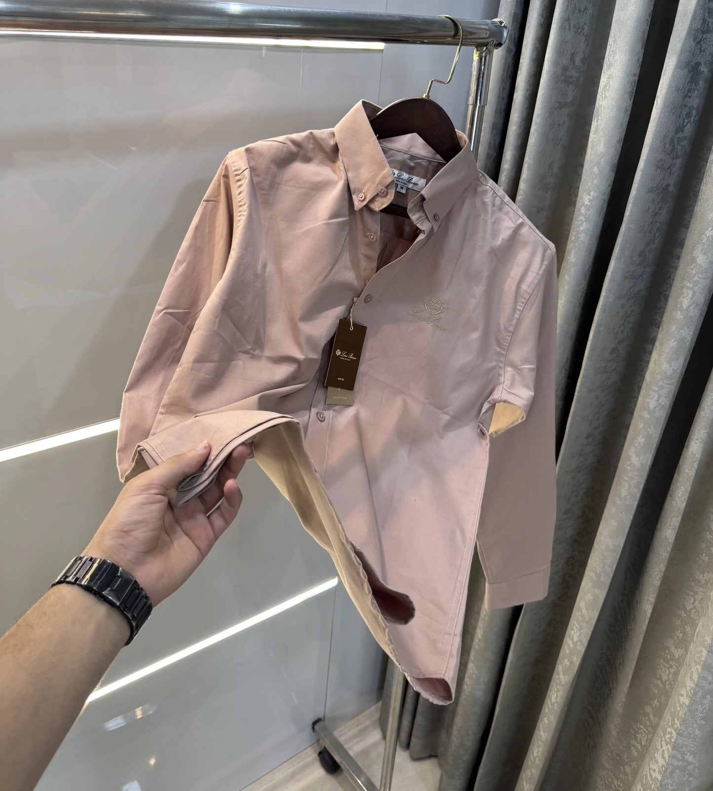 Loro Piana Milange Embroidery Logo Premium Shirt
