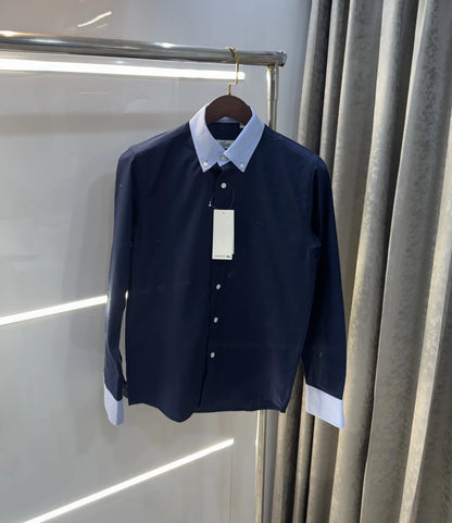 Lacost e Navy Blue Embroidery Logo Work Premium Shirt