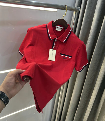 Gant Red Embroidery Logo Premium Polo T-shirt