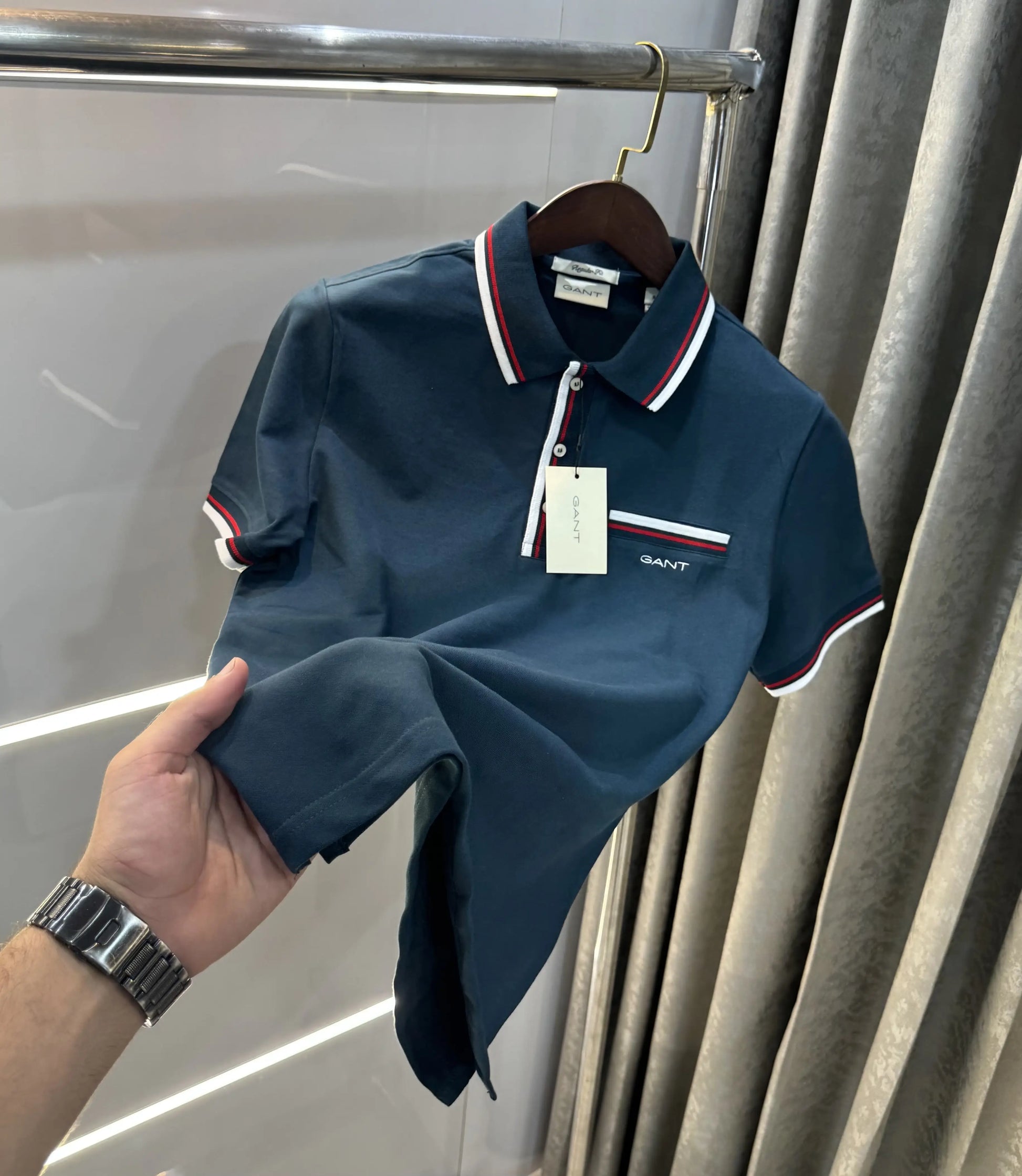 Gant Bottle Green Embroidery Logo Premium Polo T-shirt
