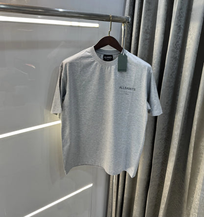 All Saints Grey Logo Print Imported Oversized T-Shirt