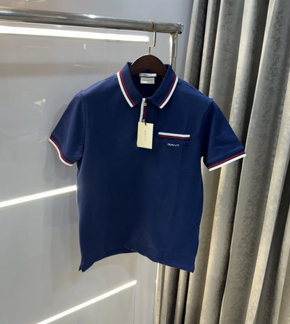 Gant Petrol Blue Embroidery Logo Premium Polo T-shirt