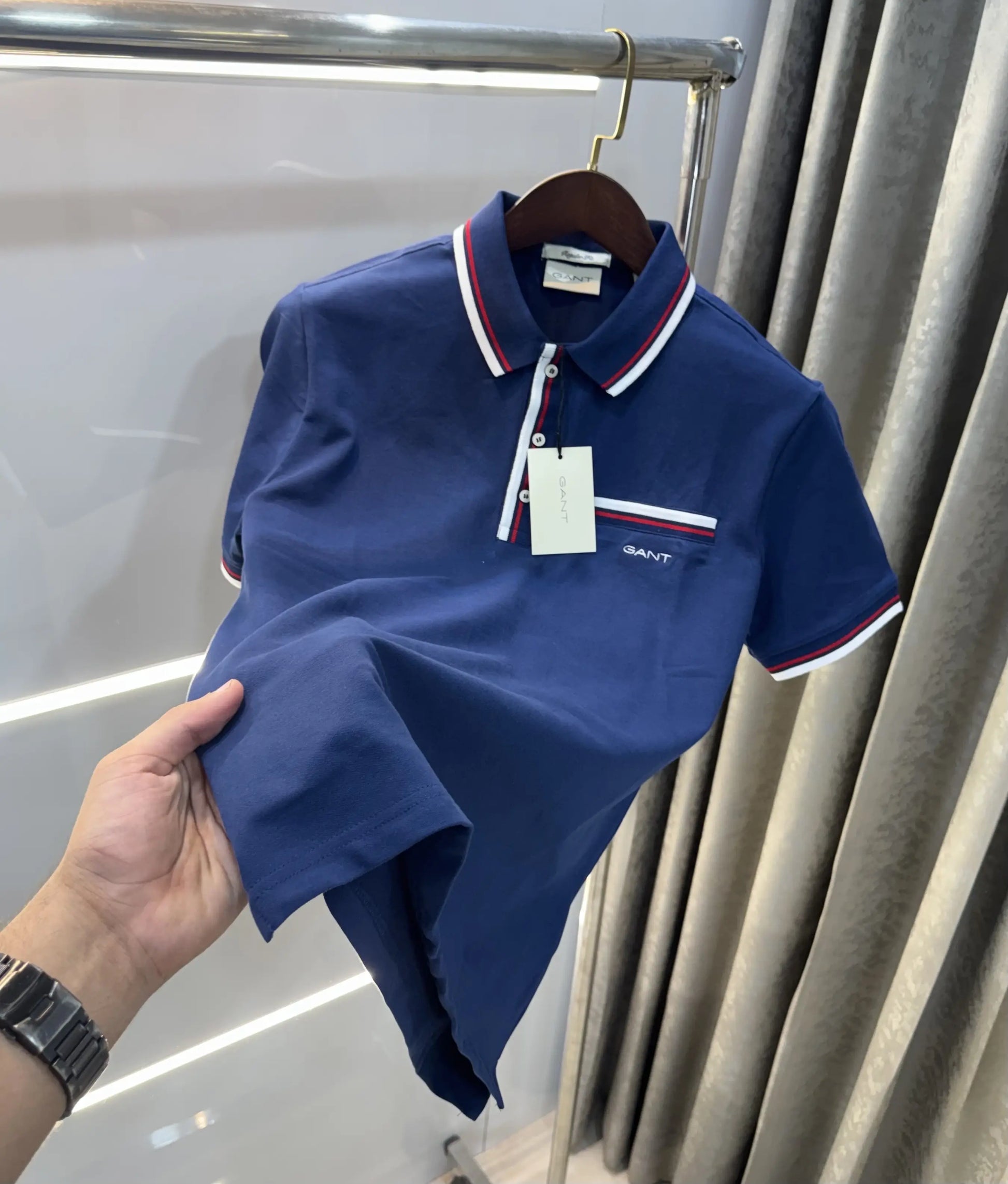 Gant Petrol Blue Embroidery Logo Premium Polo T-shirt