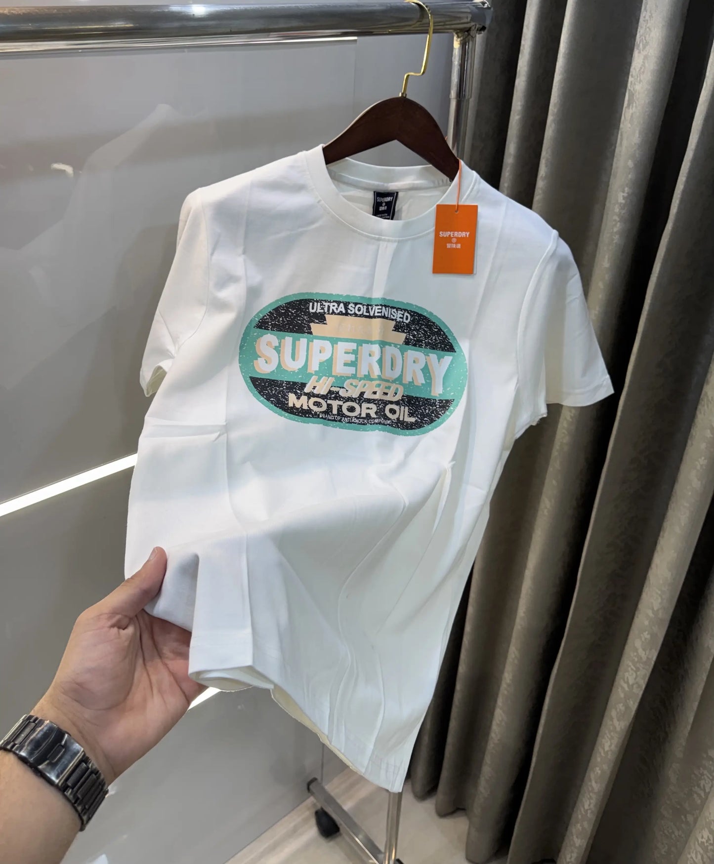 Superdry White Logo Print Premium T-shirt