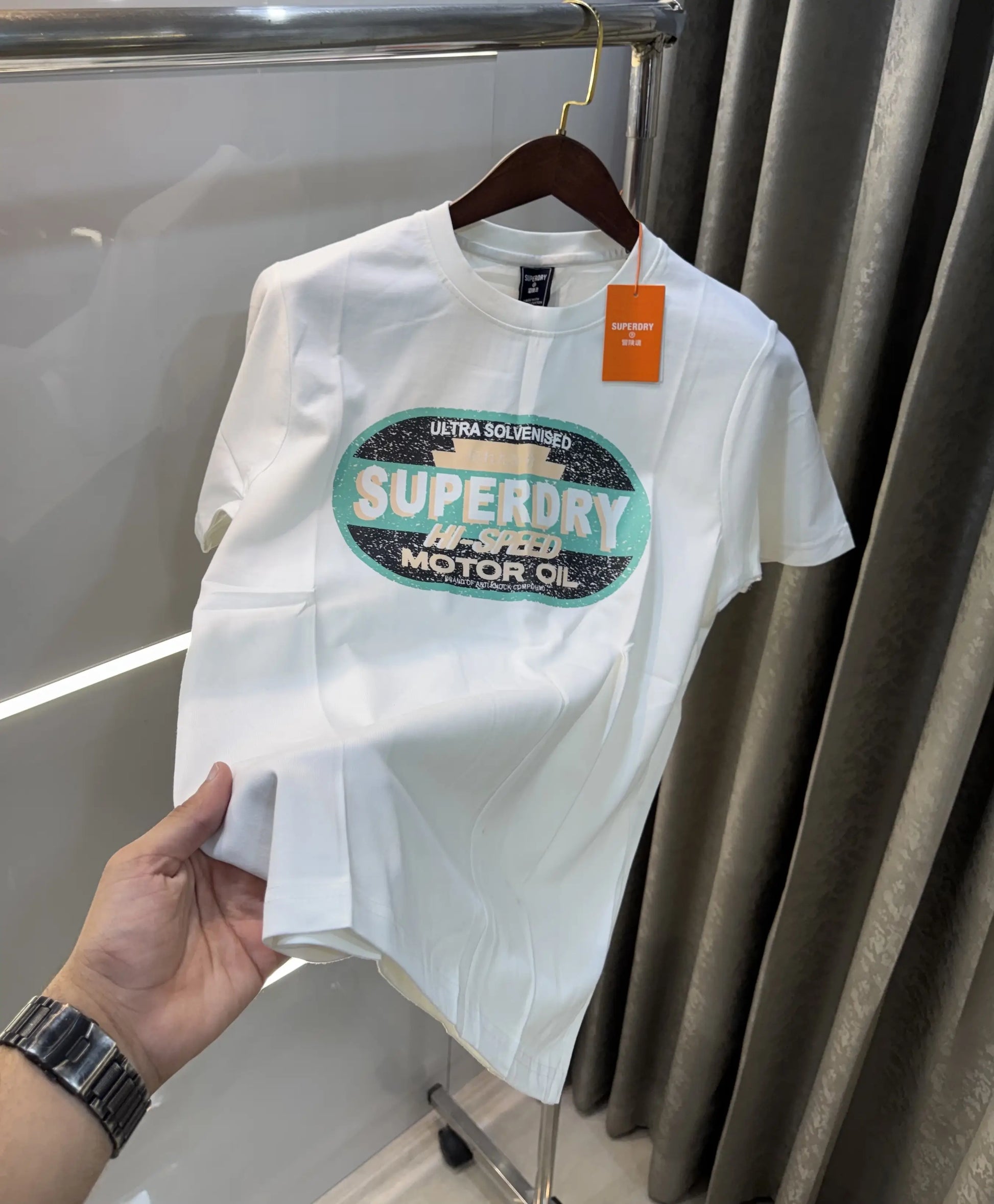 Superdry White Logo Print Premium T-shirt