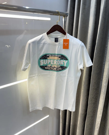 Superdry White Logo Print Premium T-shirt