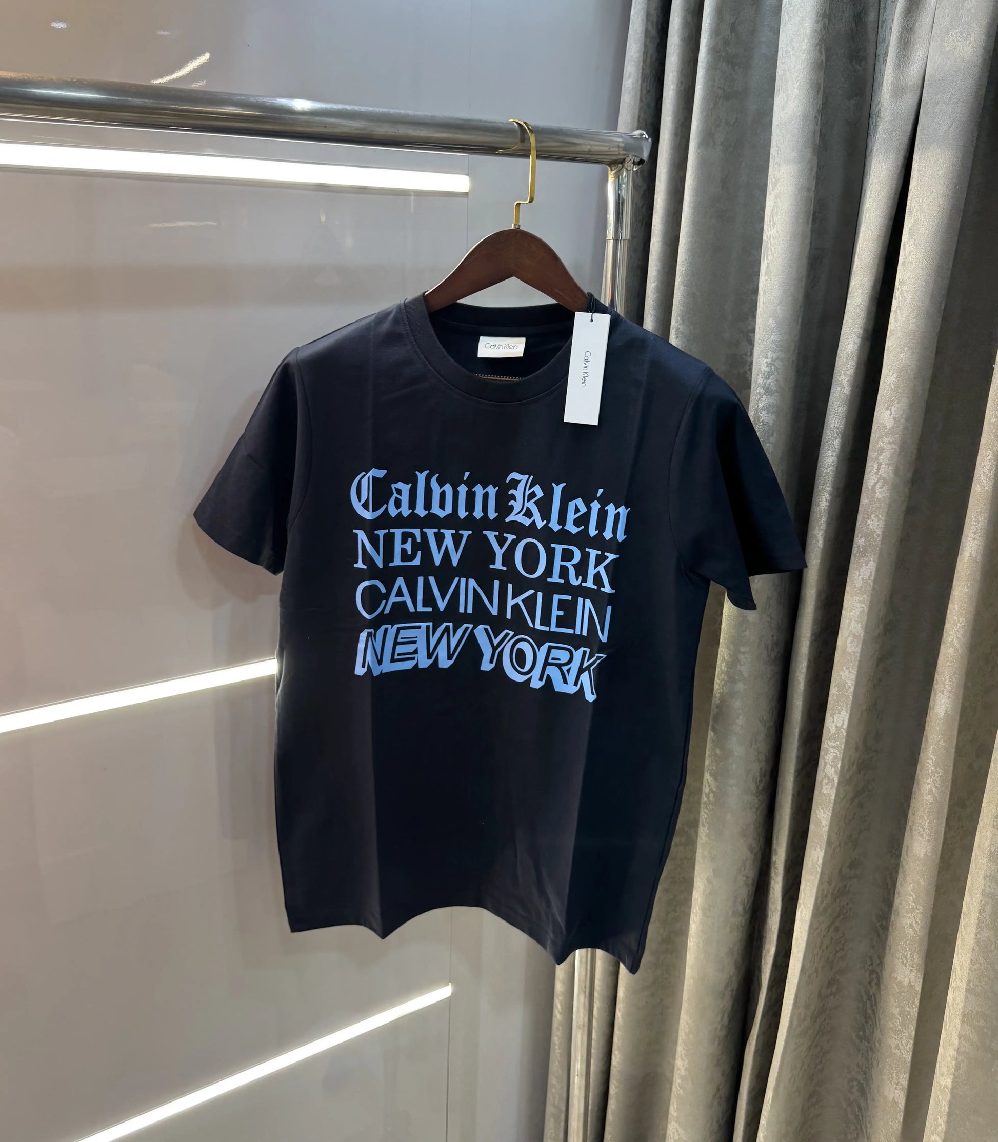 Calvin Klein Navy Blue Logo Work Premium T-Shirt