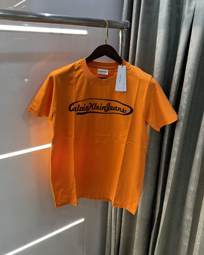 Calvin Klein Orange Logo Work Premium T-Shirt
