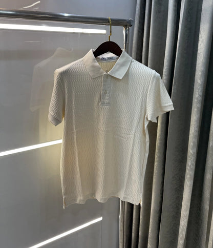 Zar a Cream Knitted Polo T-shirt