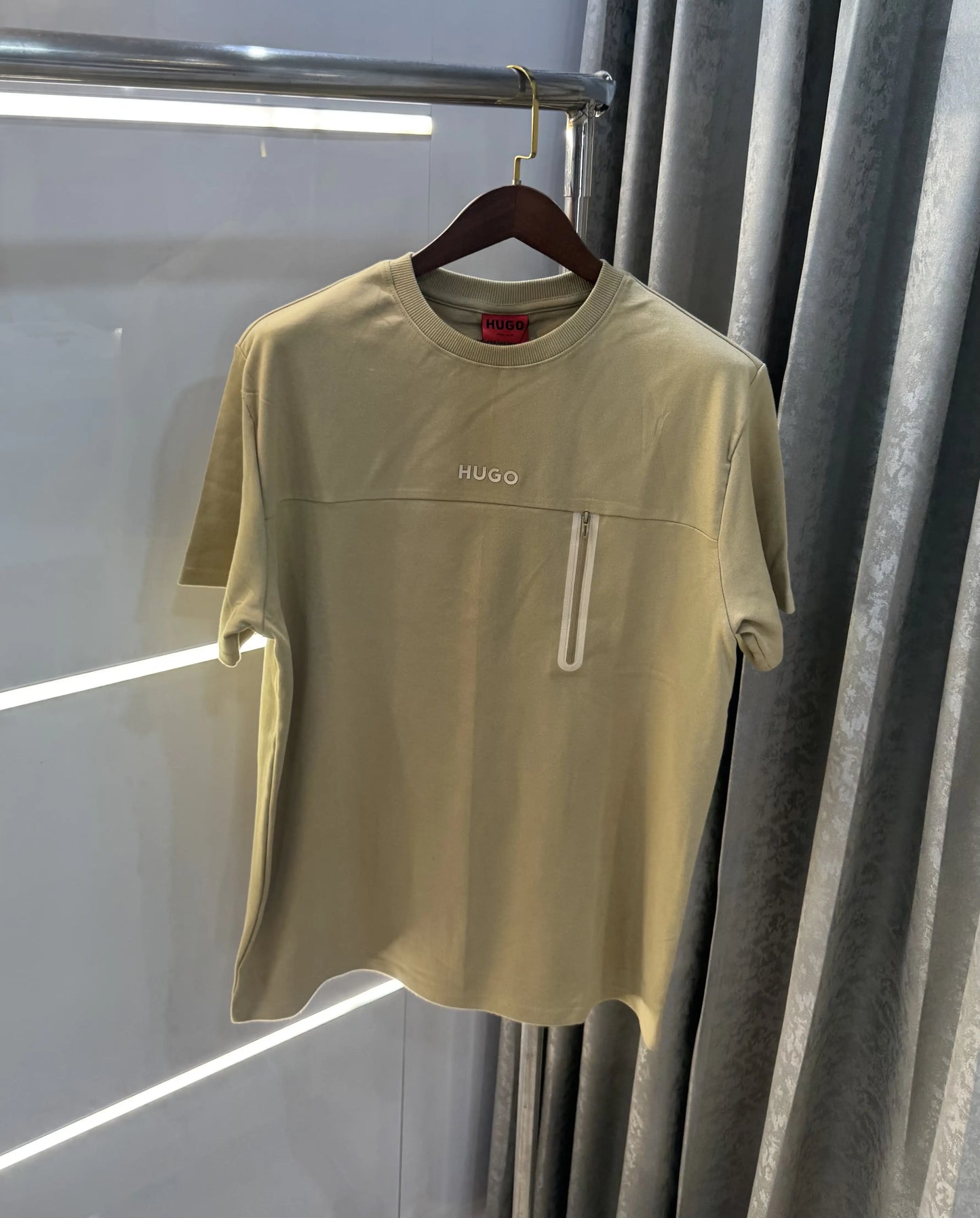 Hugo Boss Beige Logo Print Premium T-shirt