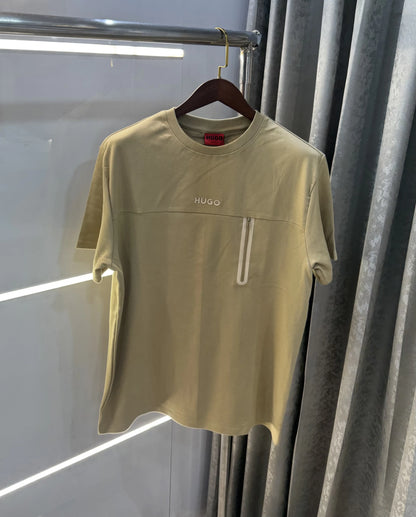 Hugo Boss Beige Logo Print Premium T-shirt