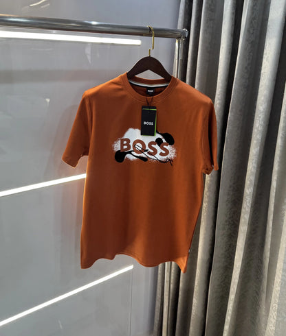 Hugo Boss Rust Logo Print Premium Oversized T-shirt