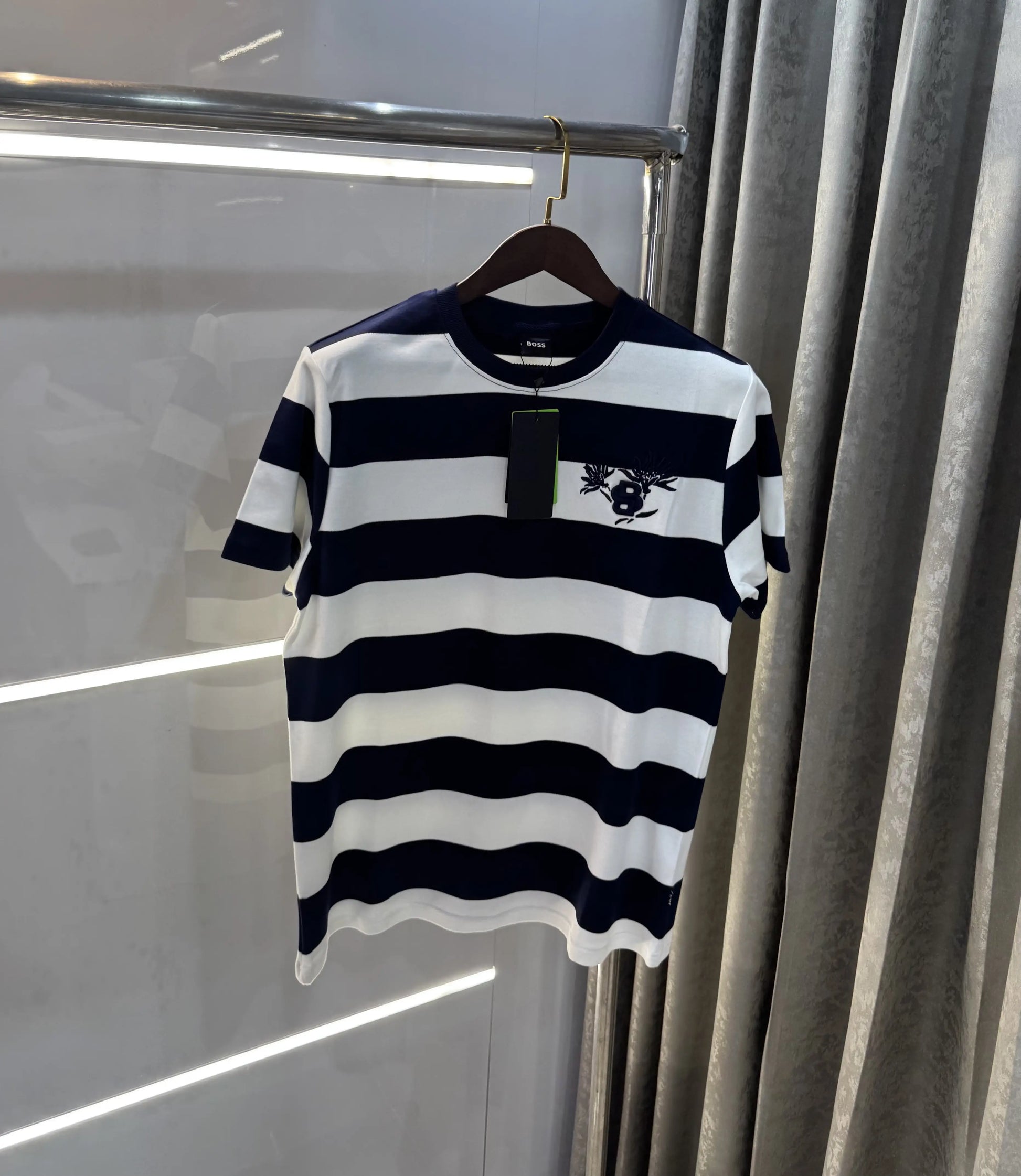 Hugo Boss Stripes Logo Print Premium Oversized T-shirt