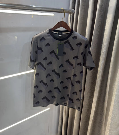 Hugo Boss Grey Logo Print Premium Oversized T-shirt