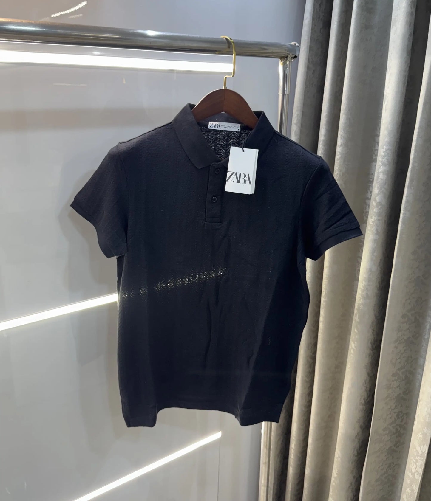 Zar a Black Premium Knitted Polo T-shirt