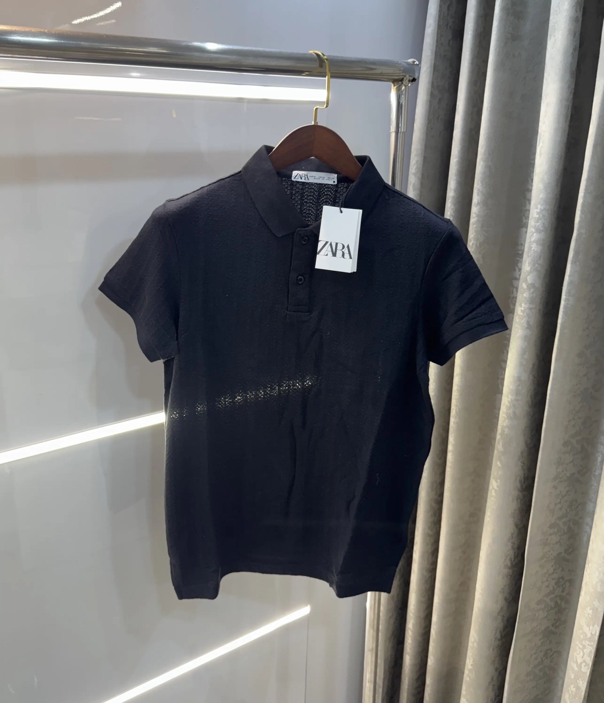 Zar a Black Premium Knitted Polo T-shirt