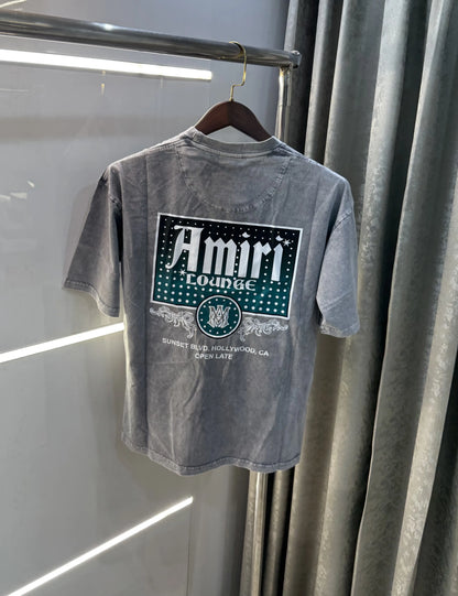 Amiri Light Grey Printed Premium T-shirt