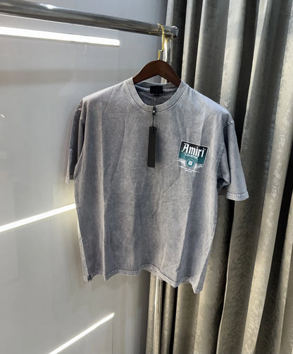 Amiri Light Grey Printed Premium T-shirt