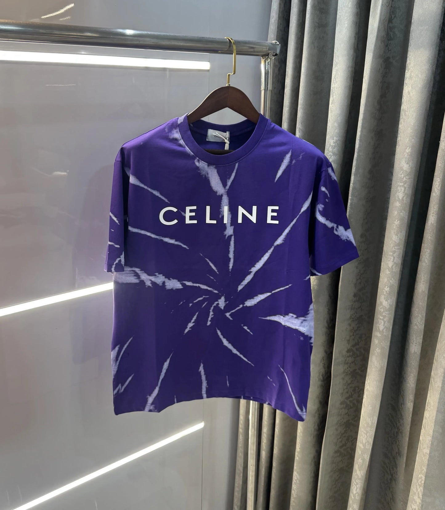 Celine Purple Printed Imported Oversized T-shirt