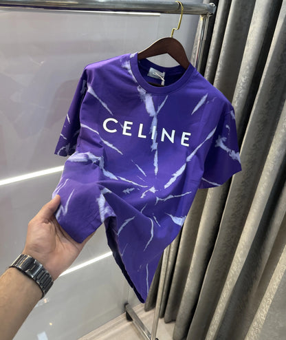 Celine Purple Printed Imported Oversized T-shirt