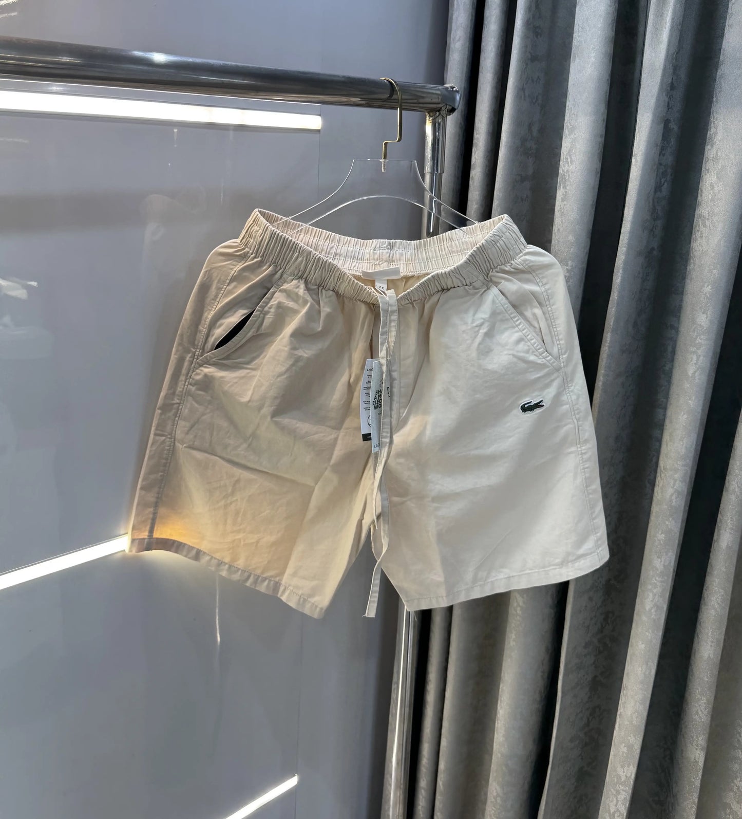 Lacoste Beige Embroidery Logo Premium 🩳Shorts