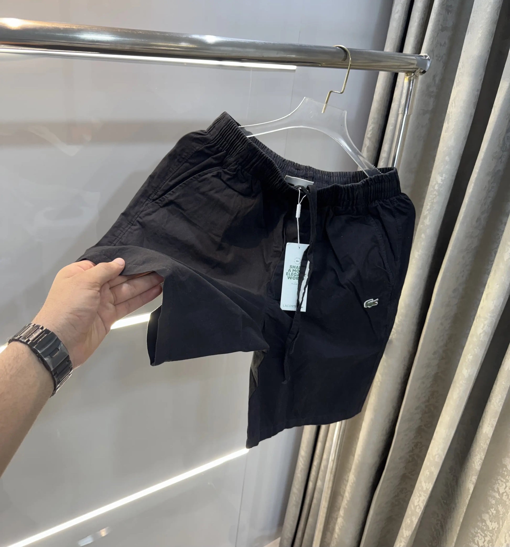 Lacoste Black Embroidery Logo Premium 🩳Shorts