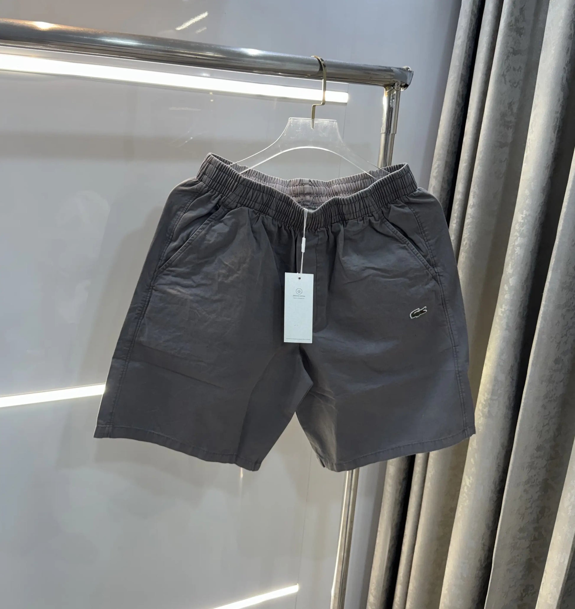 Lacoste Dark Grey Embroidery Logo Premium 🩳Shorts
