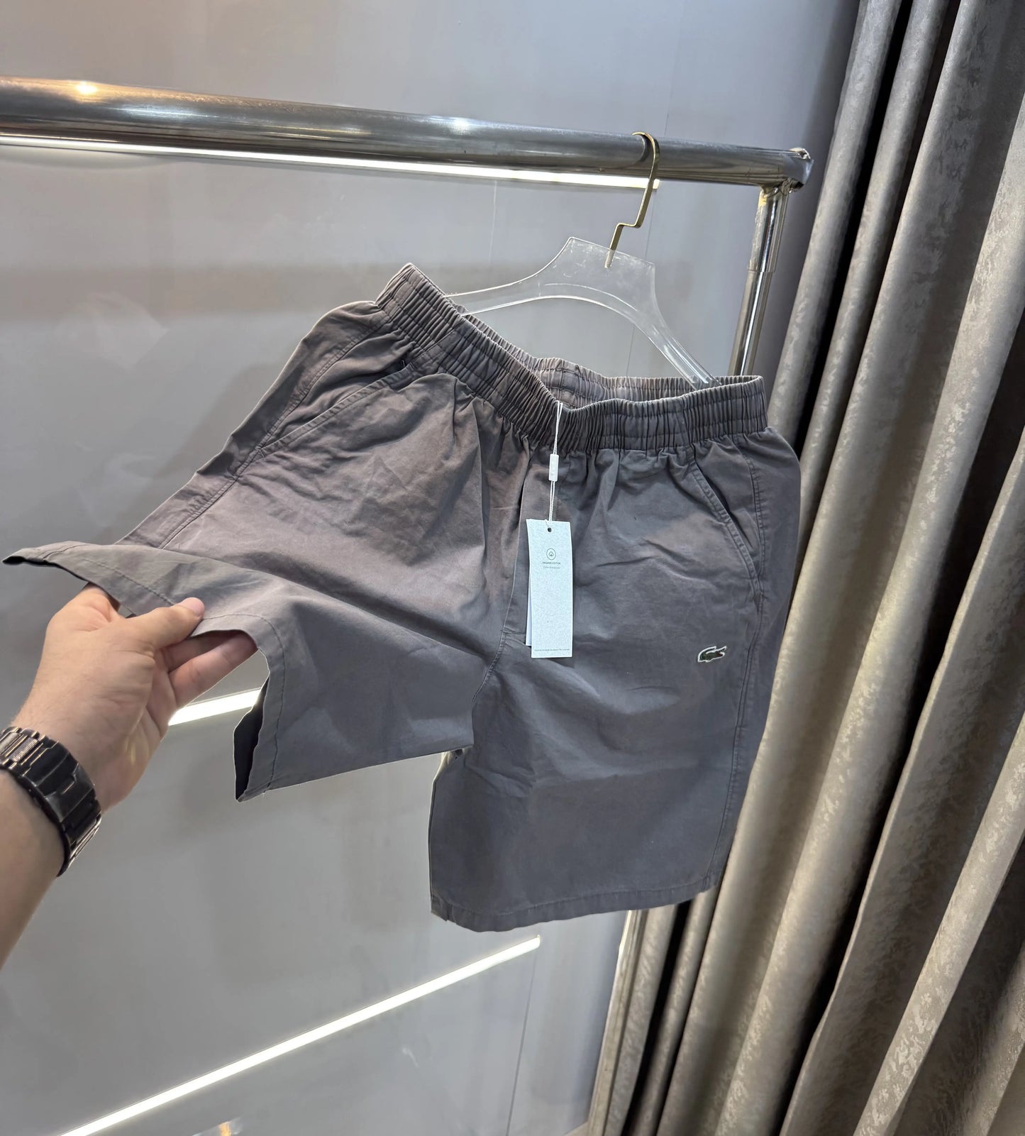 Lacoste Dark Grey Embroidery Logo Premium 🩳Shorts