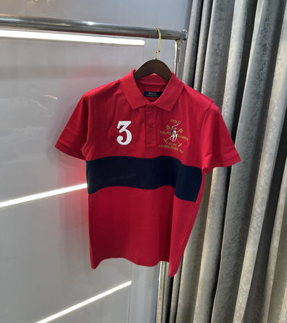 Ralph Lauren Red Logo Work Premium Polo T-shirt