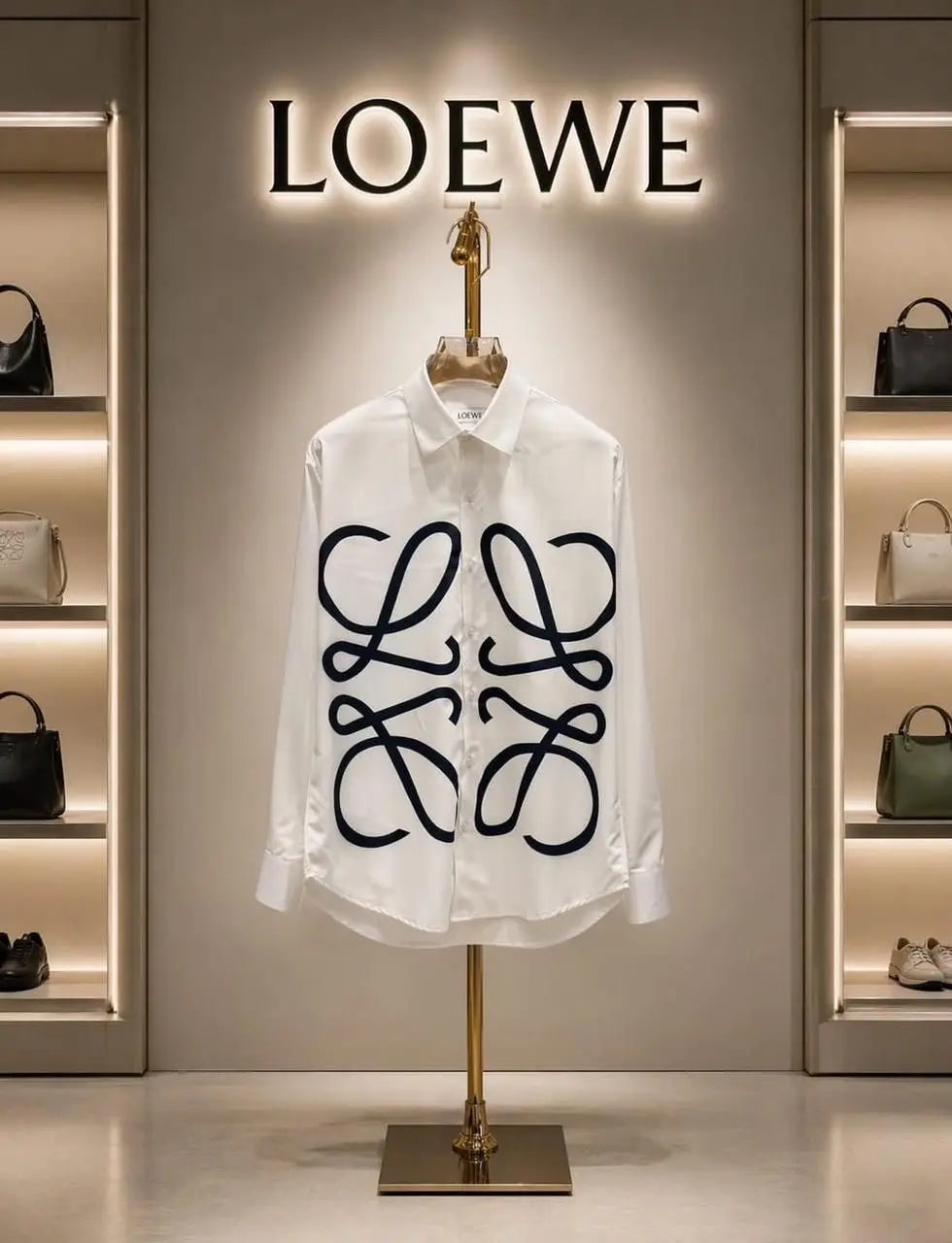 Loewe White Designer Premium Shirt