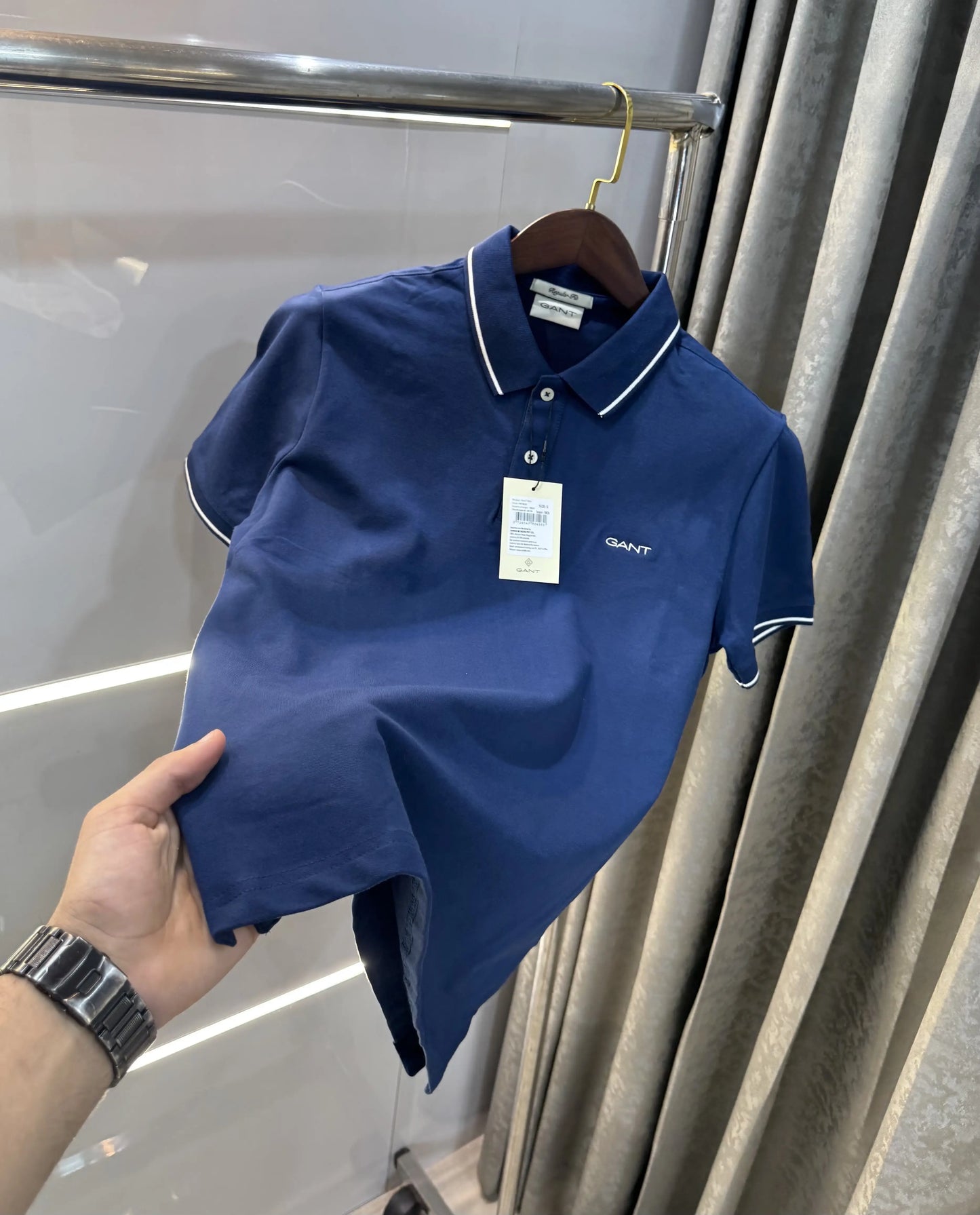 Gant Petrol Blue Logo Work Premium Polo T-shirt