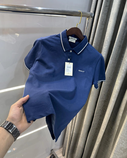 Gant Petrol Blue Logo Work Premium Polo T-shirt
