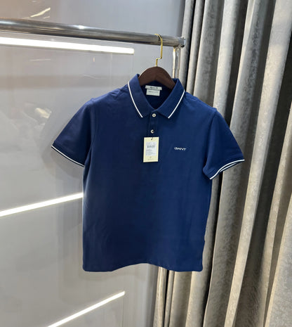 Gant Petrol Blue Logo Work Premium Polo T-shirt