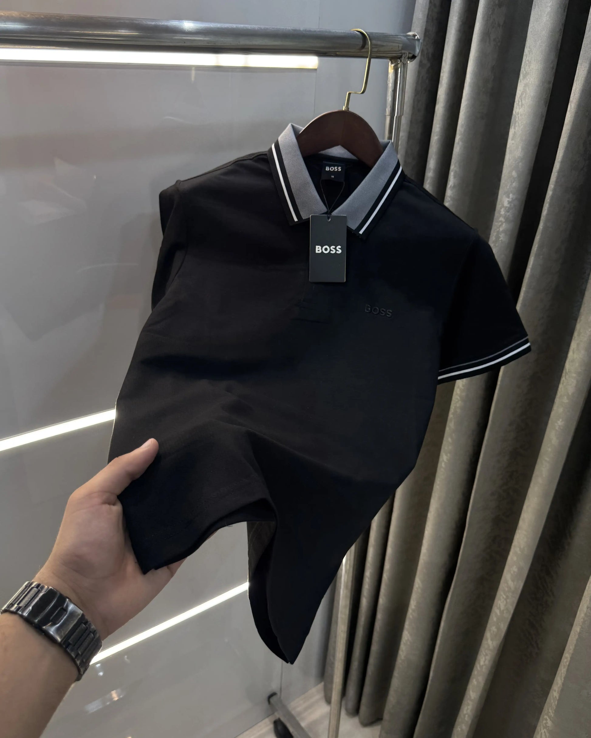 Hugo Boss Black Embroidery Logo Premium Polo T-shirt