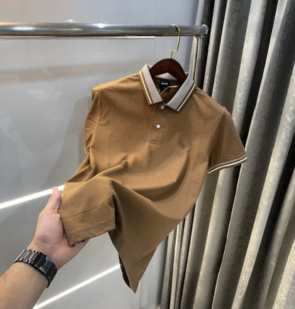 Hugo Boss Brown Embroidery Logo Premium Polo T-shirt