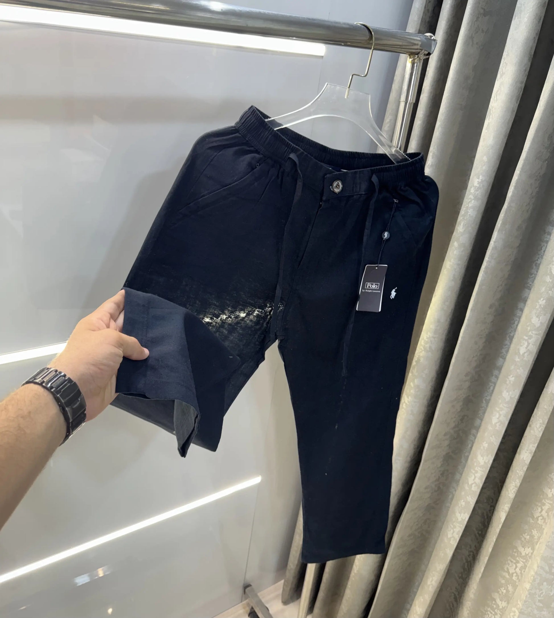Ralph Lauren Navy Blue Premium Linen Trouser