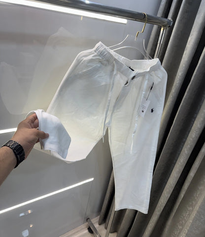 Ralph Lauren White Premium Linen Trouser