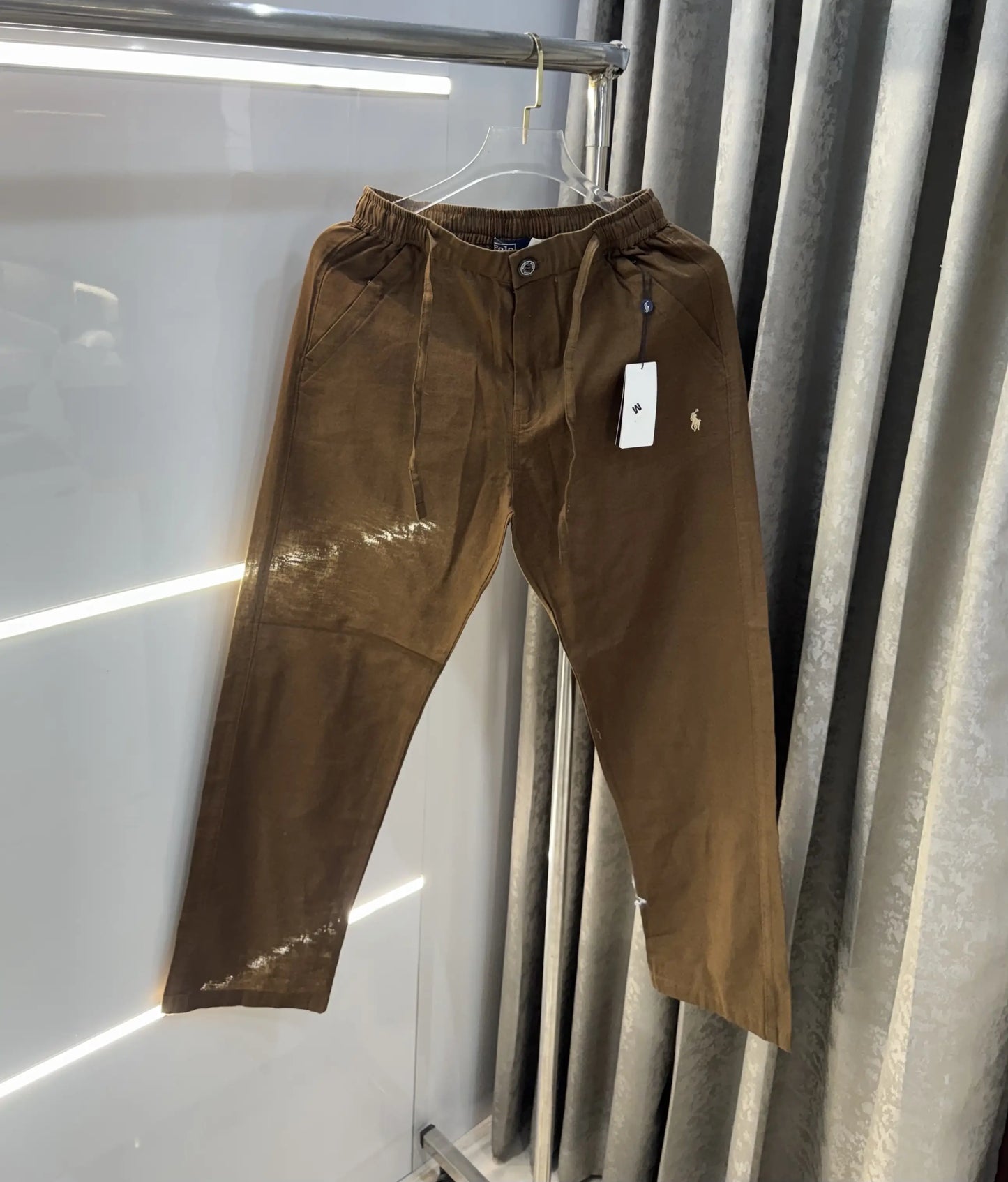 Ralph Lauren Brown Premium Linen Trouser