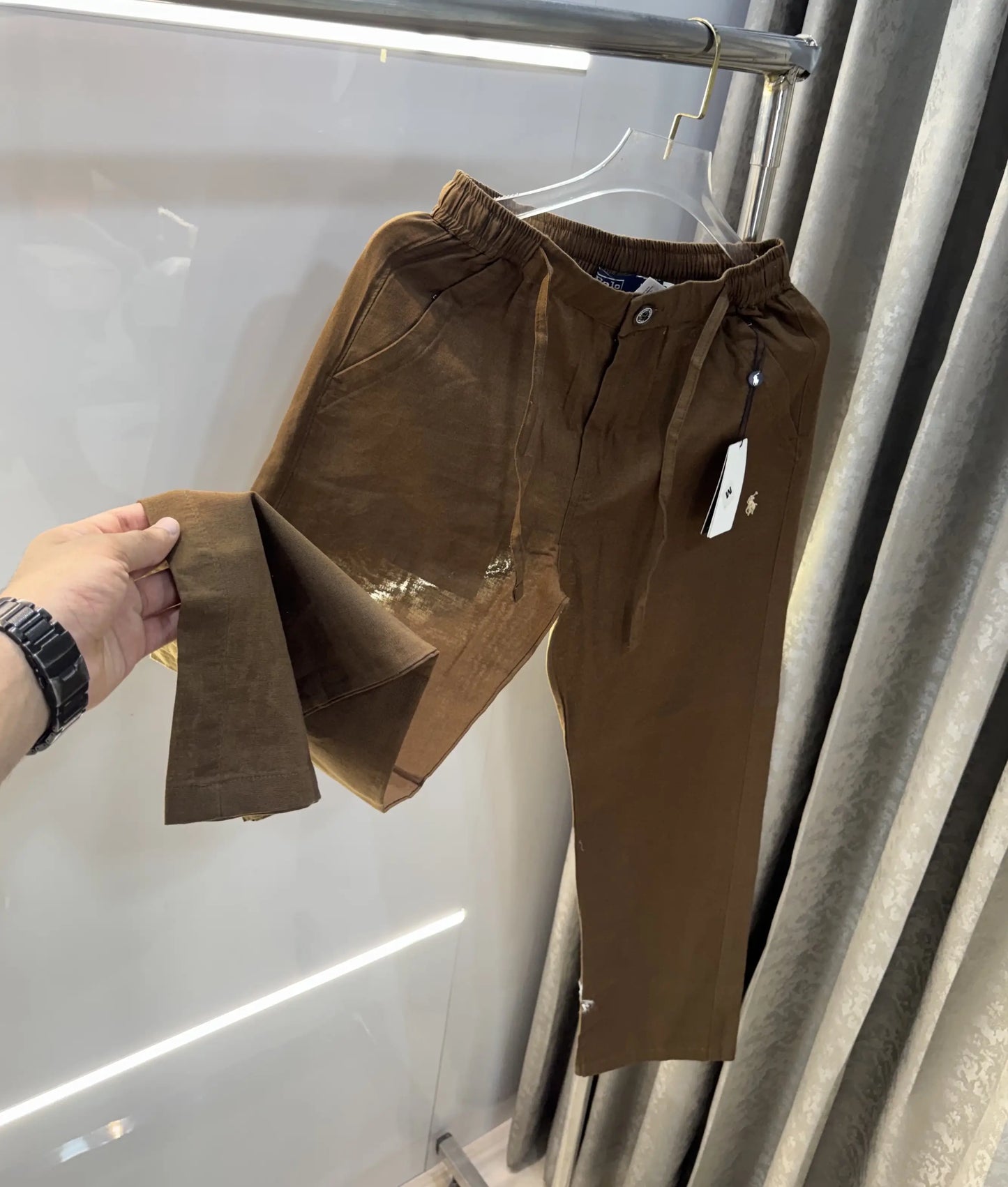 Ralph Lauren Brown Premium Linen Trouser