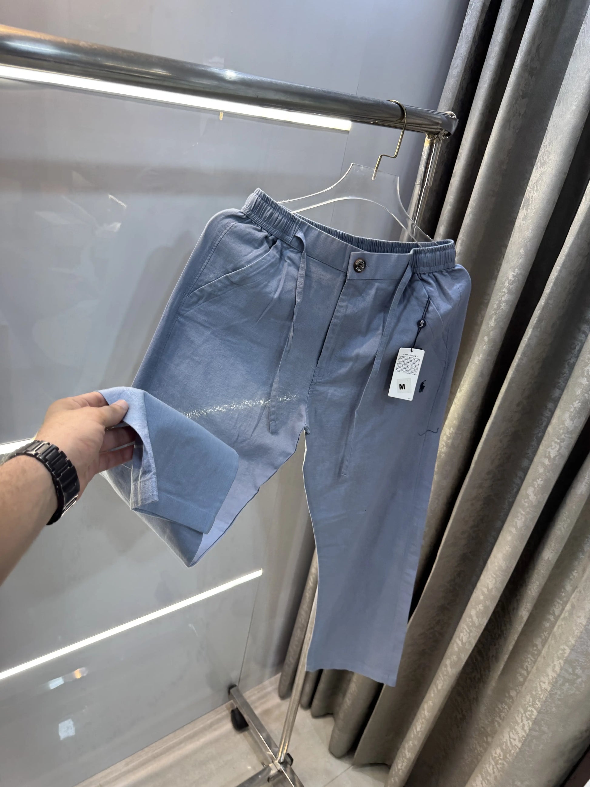 Ralph Lauren Sky Blue Premium Linen Trouser