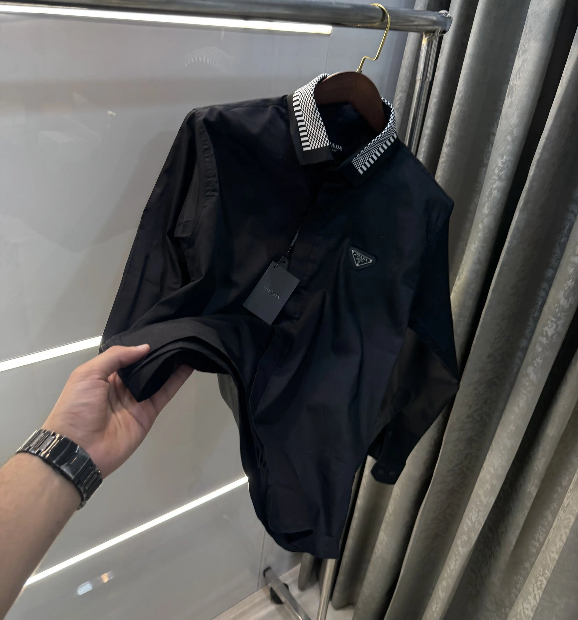 Prada Milano Black Designer Premium Shirt