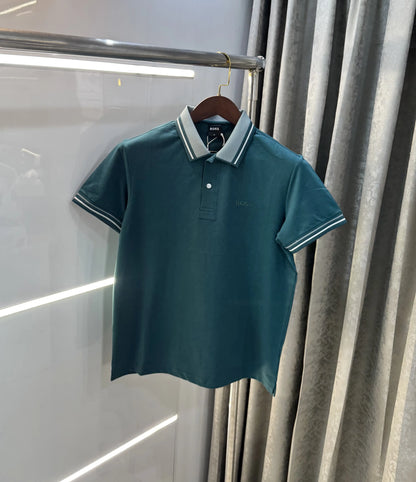 Hugo Boss Bottle Green Embroidery Logo Premium Polo T-shirt