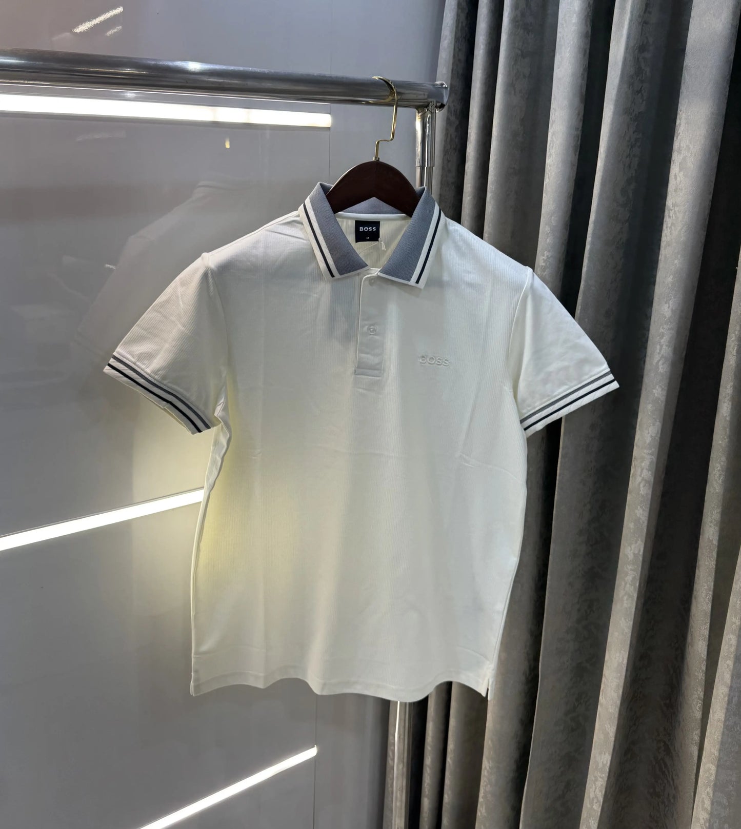 Hugo Boss Cream Embroidery Logo Premium Polo T-shirt